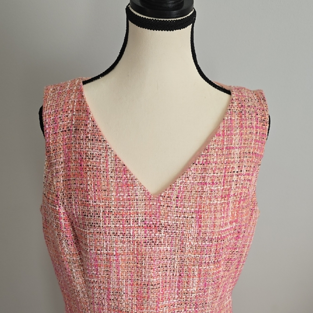 Talbots Pink Tweed Midi Dress - Picture 3 of 3
